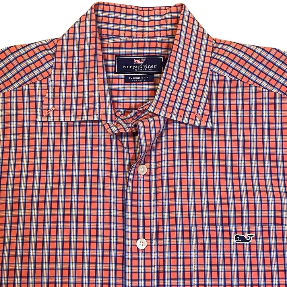 Vineyard Vines Mens Classic Fit Tucker Shirt Size M Pink Blue Button Down Preppy